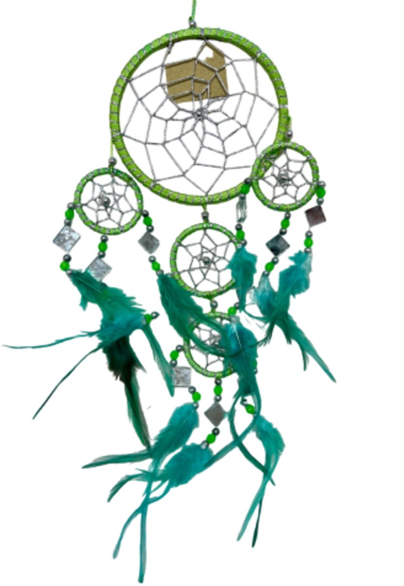 Dromenvanger - Spiegel - 11cm - Limegroen - Dreamcatcher
