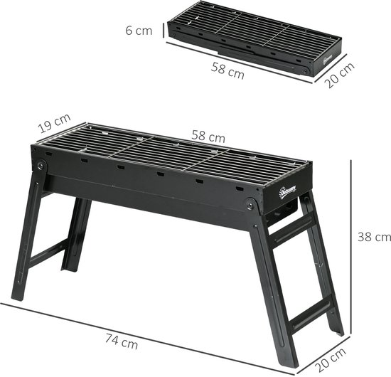 Betaalbare Goederen® Tafel BBQ - zwart - houtskool - barbecue - bbq houtskool - barbecues - familie - eten gezelligheid - metaal van Merkloos — afbeelding 4