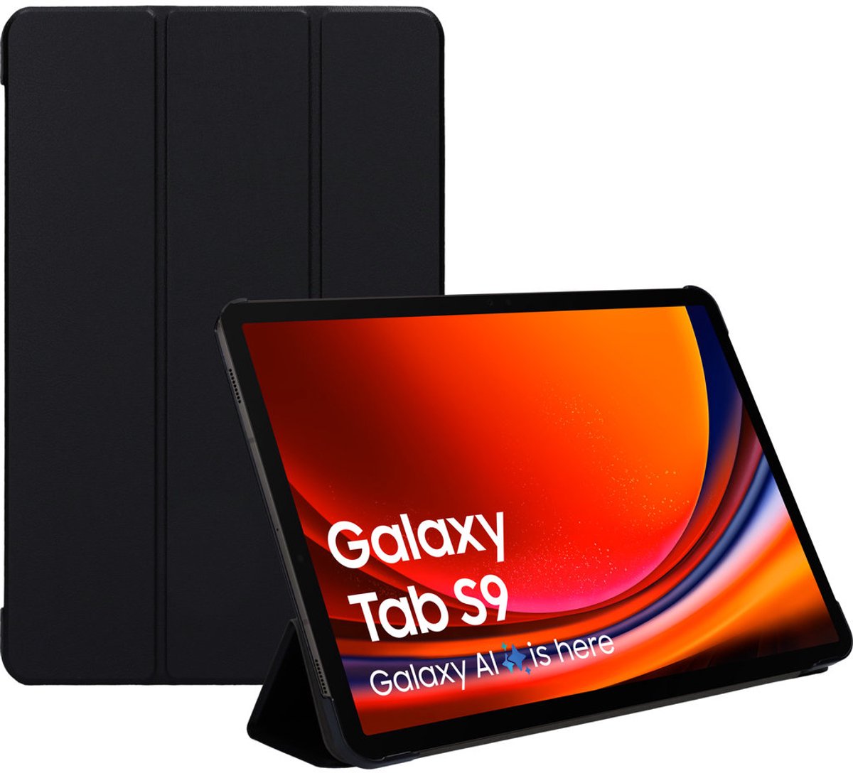 Mobiparts Tablethoes geschikt voor Samsung Galaxy Tab S9 FE Hoes | Mobiparts Tri Fold Bookcase - Zwart