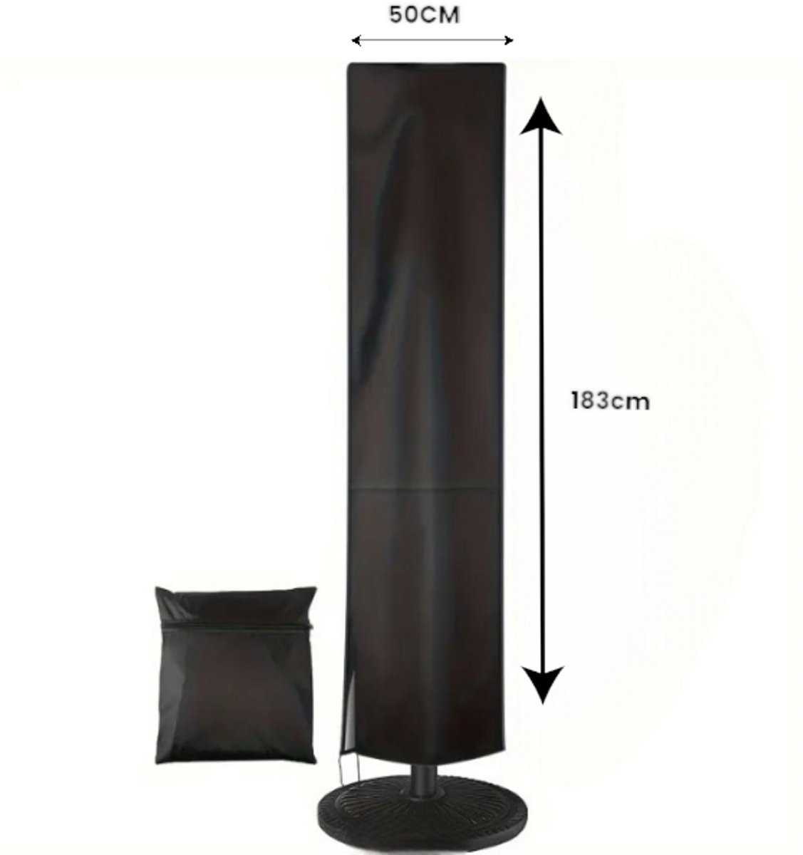 Dutchers® Parasolhoes Weerbestendig - Staande parasol - Waterbestendig UV-Beschermend - 183cm x 50cm - Antraciet