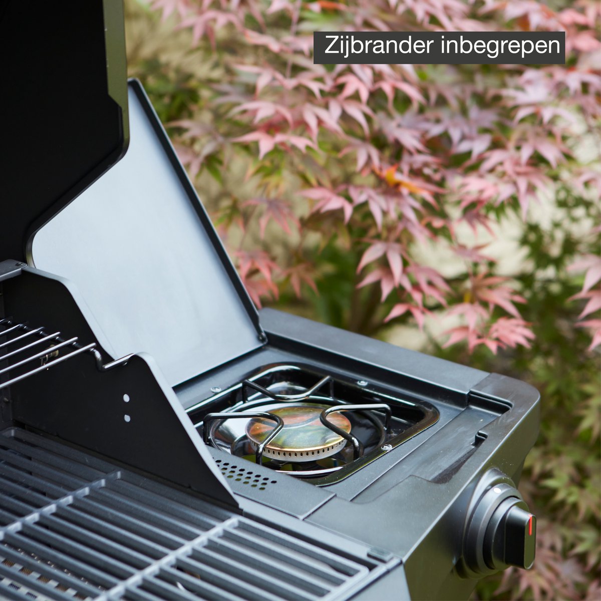 Barbecook Luca 412 - Gas Barbecue, Cabinet, Side Burner - Black