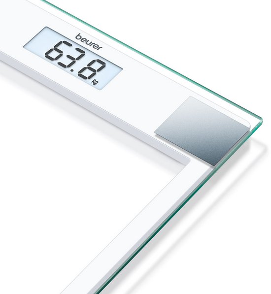 Beurer GS 14 Personenweegschaal - Digitaal - Weegschaal tot 150 kg - Doorzichtig Veiligheidsglas - Ultra dun (20 mm) design - Makkelijk Afleesbaar LCD display - Schakelt Automatisch aan & uit