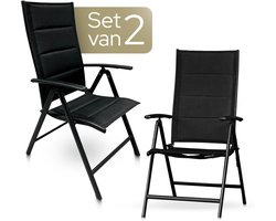 O'DADDY® Tuinstoelen set van 2 - Tuinstoel Verstelbaar - Inklapbaar Design - Klapstoel - Vouwstoel - Campingstoel - 7 Standen - Aluminium & Textiel - Zwart O'DADDY® Tuinstoelen set van 2 - Tuinstoel Verstelbaar - Inklapbaar Design - Klapstoel - Vouwstoel - Campingstoel - 7 Standen - Aluminium & Textiel - Zwart