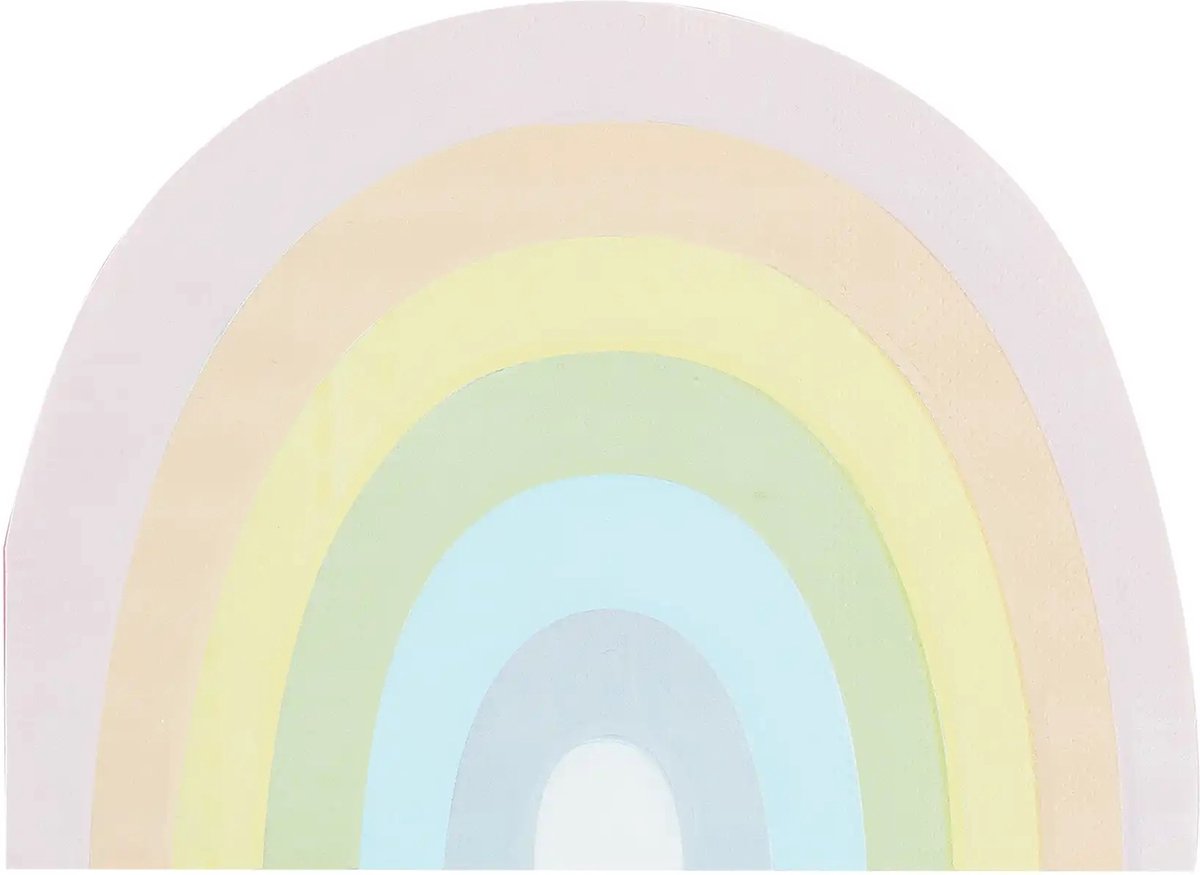 Regenboog servetten - Pastelkleuren - 16 stuks