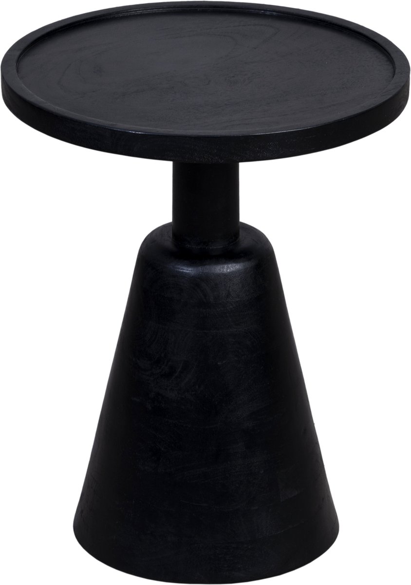 BLenS-Furniture Bijzettafel Scheveningen zwart mangohout rond
