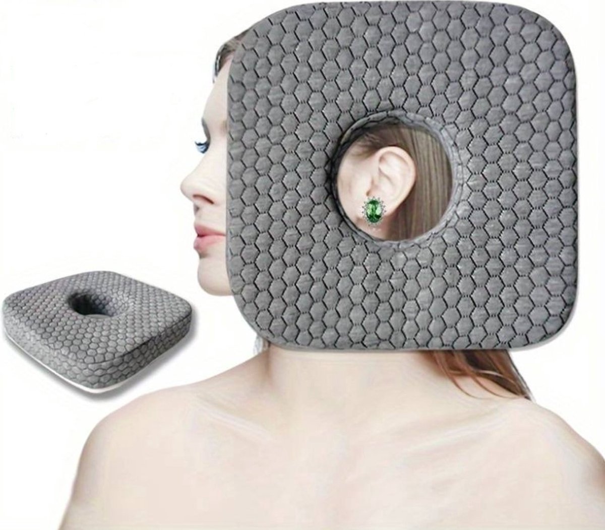 Stemap® Oorkussen | Donut Kussen | Uitwasbaar Ringkussen | Oordoppen vriendelijk kussen | Piercing Kussen | Orthopedisch Hoofdkussen | Oordoppen Slapen
