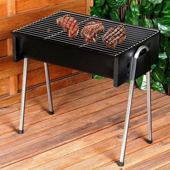 Houtskool Barbecue Compact Mobiel 48x33x46 cm - Houtskoolgrill - Grilloppervlak - Grillrooster — afbeelding 4