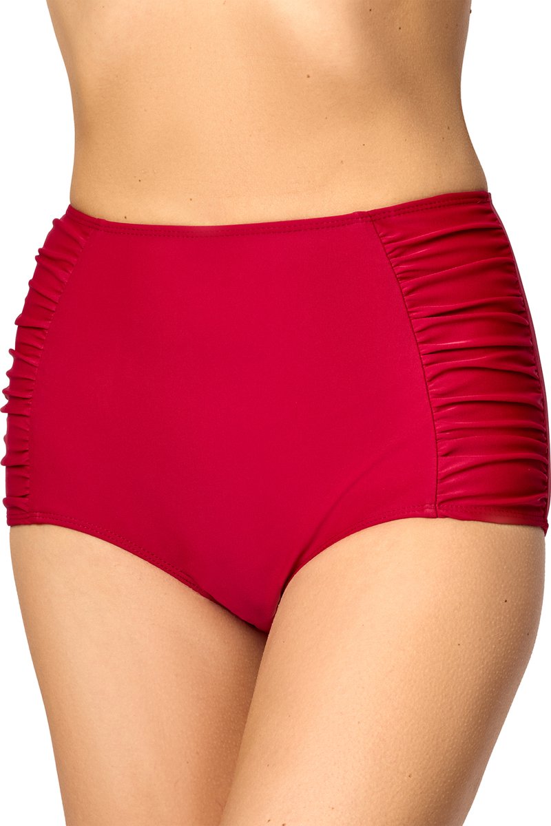 Merry Style Dames Zwembroek - Bikinibroekje - Elastische tailleband – Polyamide & Elastaan – Wijn rood (4242) – 42 - MS-MS10-119-SL