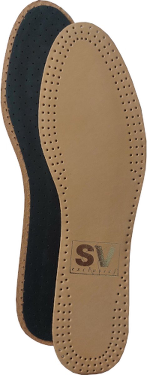 SV Exclusief Lederzool - Leren Inlegzool - Latex Schuim - Vochtopnemend en Schokdempend - Maat 47/48