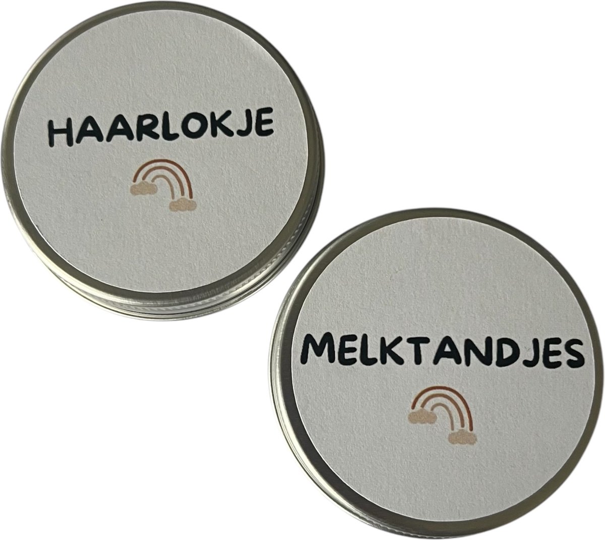 Set melktanden- en haarlokdoosje | regenboog | tandendoosje | eerste haarlokje | bewaardoosjes set