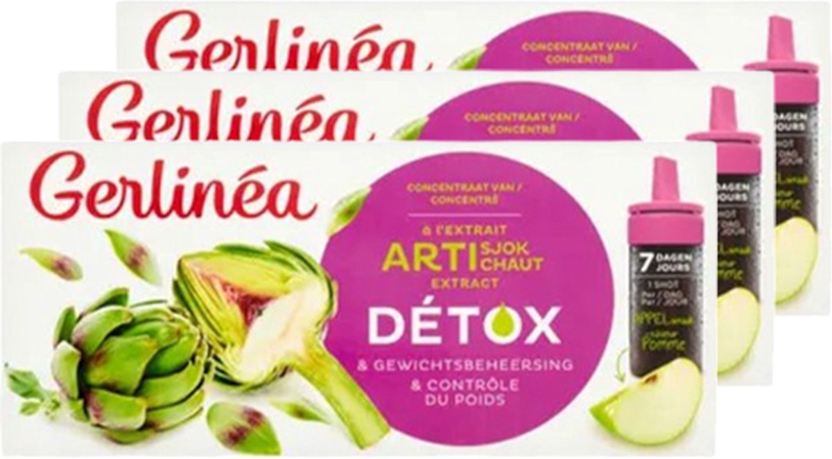 Gerlinéa | Detox Shot Artisjok Appelsmaak | 3 stuks | 3 X 7 x 10 ml