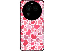Smartphonica Telefoonhoesje Geschikt voor Oppo Find X6 Pro met Hartjes Print - Hearts Design TPU Backcover Case - Kinder Hoesje met Hartjes Design geschikt voor Oppo Find X6 Pro