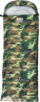 Bol.com Slaapzak met capuchon 2-in-1 kampeerquilt camouflage aanbieding