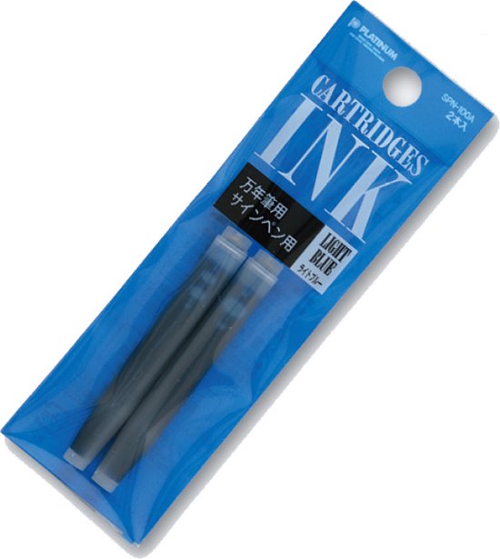 Platinum Japan - Stylo Plume Plaisir - FINE - Stylo Plume - Blauw - Plume : fine 03 - Avec recharges supplémentaires Bleu clair