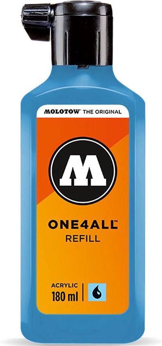 Molotow ONE4ALL™ - 180ml Hemelsblauwe navul Inkt op acrylbasis