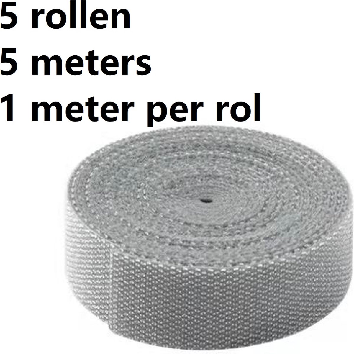5 X Herbruikbare Kabelbinders - 5 rollen klittenband voor organiseren van kabels -Bevestigingsband-Kabelaansluiting-kabelopslag En Sorteerhaak- En Ringsluitingen- Kleur:grijs - 100 cm per rol