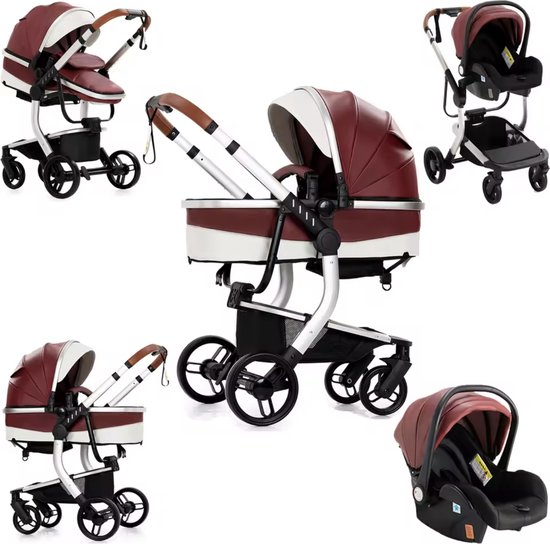 2 stuks kinderwagengreep | handgreep afdekking voor babykinderwagen | universele handgreep stofdicht PU leer | kinderwagen armleuning | stofdicht kinderwagen handvat hoes met ritssluiting voor