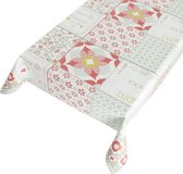 Tafelzeil When You Smile Rood -  140 x 150 cm - Rood tafellaken - Tafelkleed plastic - Voor buiten en binnen - Verschillende maten - Geleverd in een koker