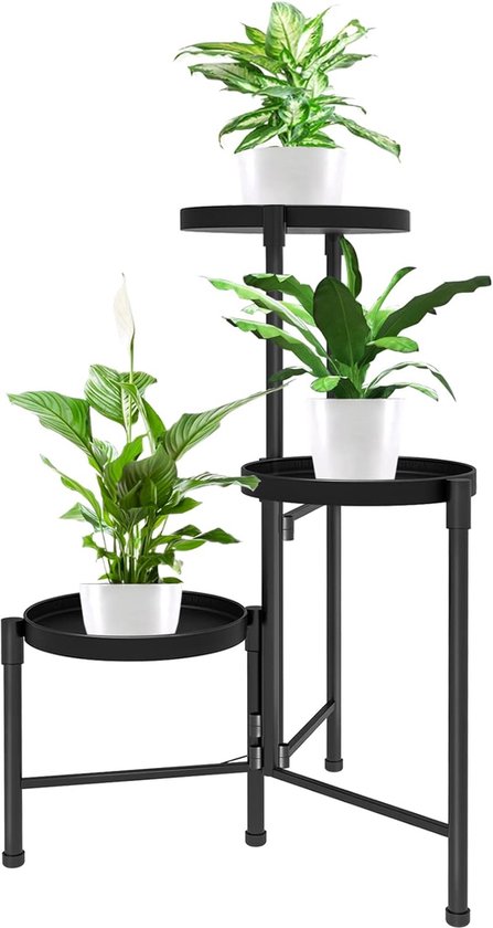 vidaXL Plantenstandaard Houten - Vurenhout - 110 x 25 x 101 cm - Met Wieltjes