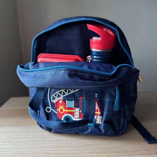 HEEL KLEIN Brandweer kinder peuter rugzakje, lunchboxje en grote RVS drinkfles - Die Spiegelburg