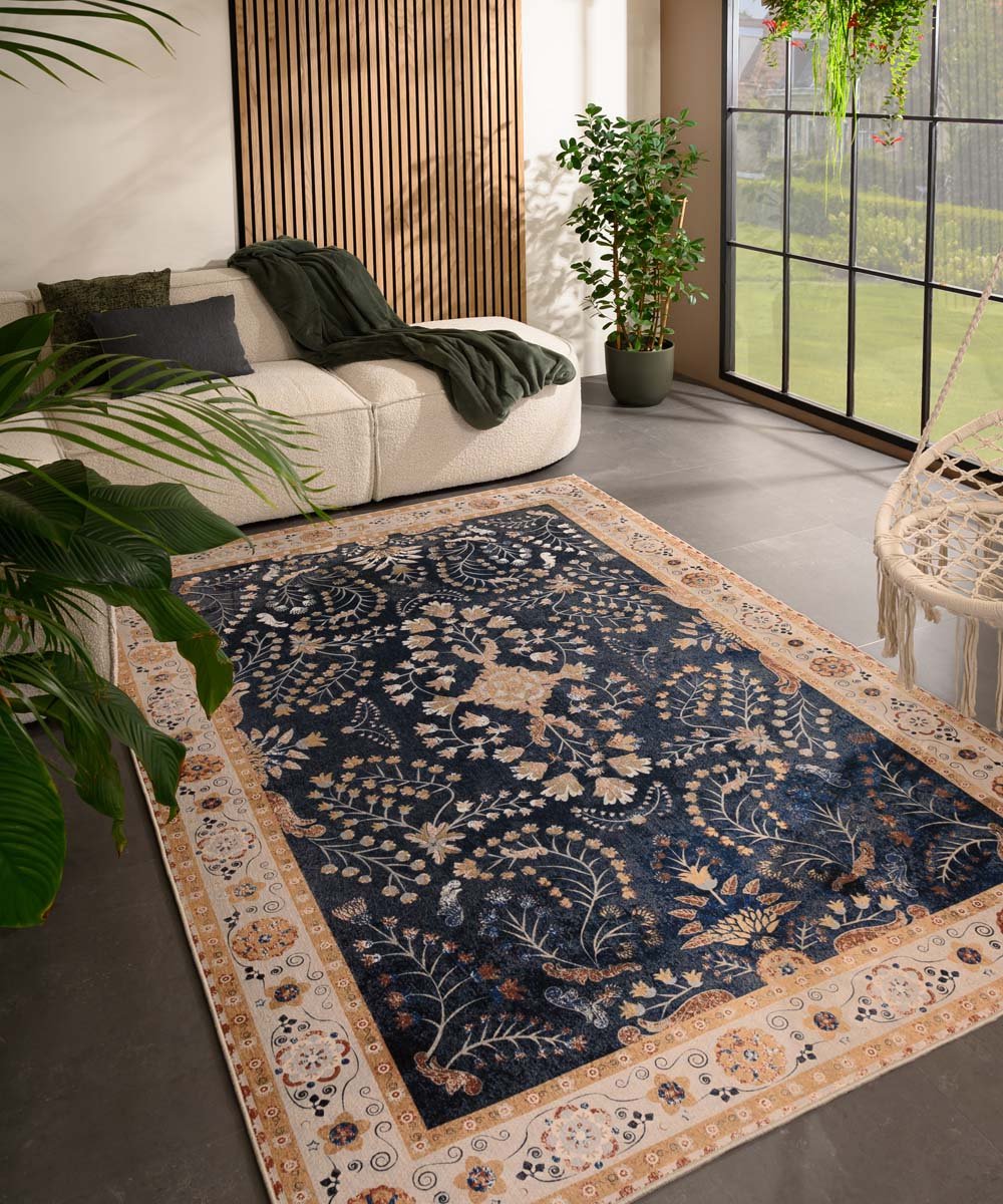 Vintage buitenkleed - Valenca Sera donkerblauw 160x230 cm