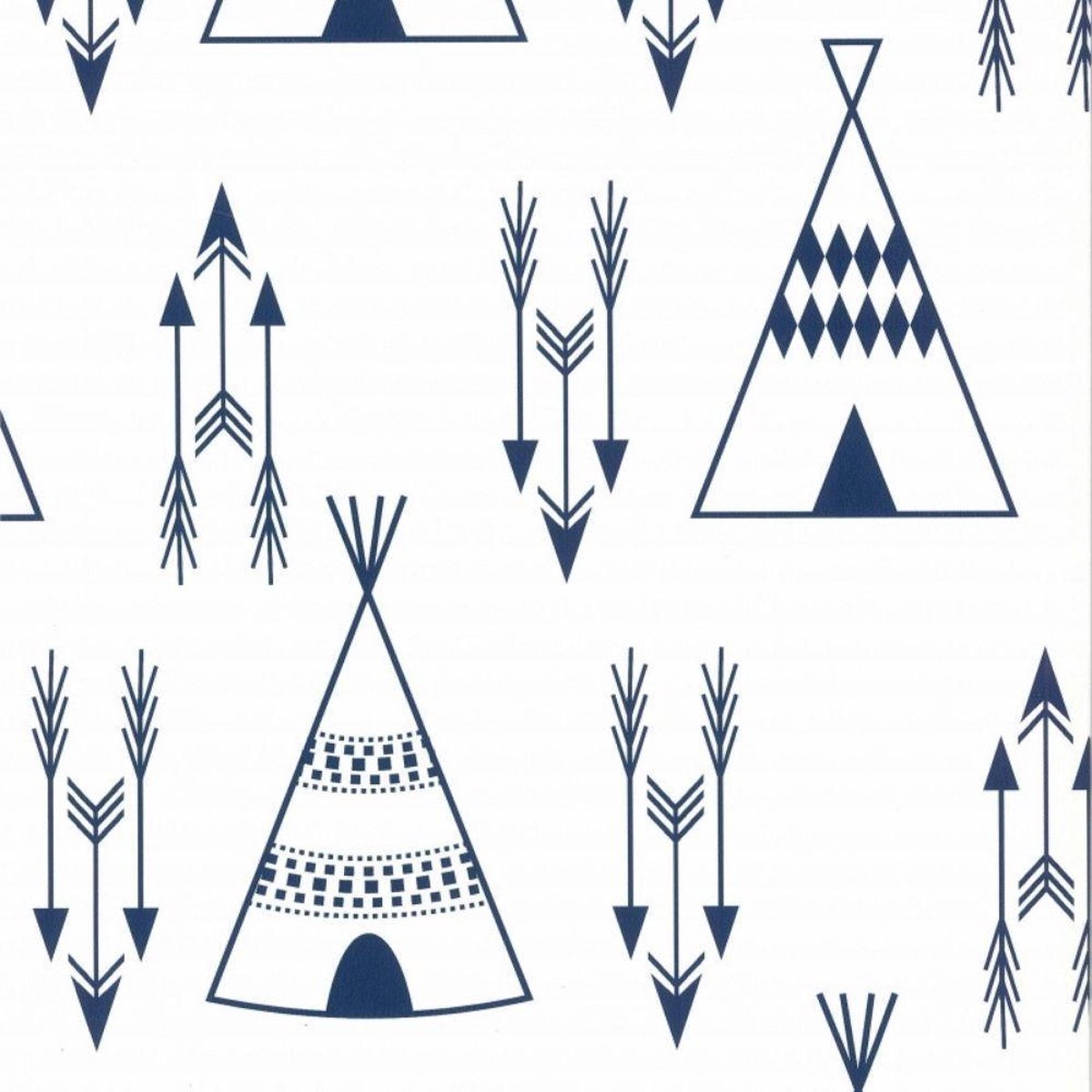 Fabs World | Tipi tenten en pijlen | Vliesbehang 0,53x10m