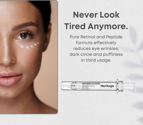 HERITAGE Anti-Aging & Dark Circle Eye Serum - Verstevigend Oogserum tegen Wallen, Donkere Kringen & Rimpels - Voor Frisse en Jeugdige Ogen