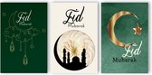 ASWK005 (6 pièces) - Eid Mubarak - Ramadan - Ramadan Mubarak - Eid Mubarak - Cartes de vœux - Cartes Ramadan - Cartes Eid Mubarak - Set de cartes avec enveloppes - Cartes de voeux Eid Mubarak