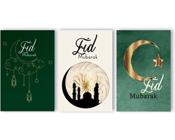 12 Ramadan kaarten - Dubbele wenskaarten - Ramadan Mubarak - Suikerfeest cadeaus - Ramadan decoratie - Eid Mubarak decoratie - Suikerfeest - Ramadan 2026