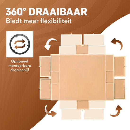 Asawa Puzzelbord - Puzzelplaat Draaibaar met Opbergsysteem - 1500 Stukjes - 91x63 cm - 6 Lades - Houten Puzzeltafel - Puzzelmat - Puzzelmap - Portapuzzle
