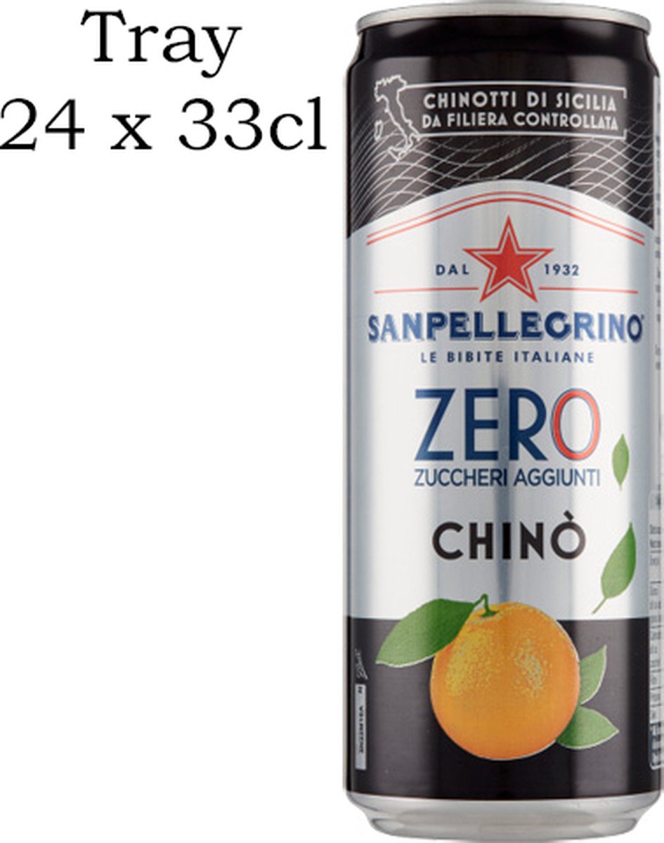 Sanpellegrino Chinò (Chinotto) ZERO - Tray 24 blikjes x 33cl | SAN PELLEGRINO