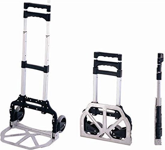 Kibani Steekwagen Opvouwbaar - 75 kg Draagvermogen - Transportwagen - Plateauwagen - Steekkar - Inklapbare Steekwagen - Meubelroller