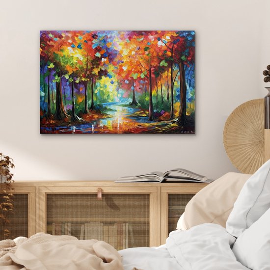 Décoration murale Métal - Peinture Aluminium Industriel - Paysage - Forêt - Couleurs - Nature - 60x40 cm - Dibond - Photo sur aluminium - Décoration murale industrielle - Pour le salon/chambre