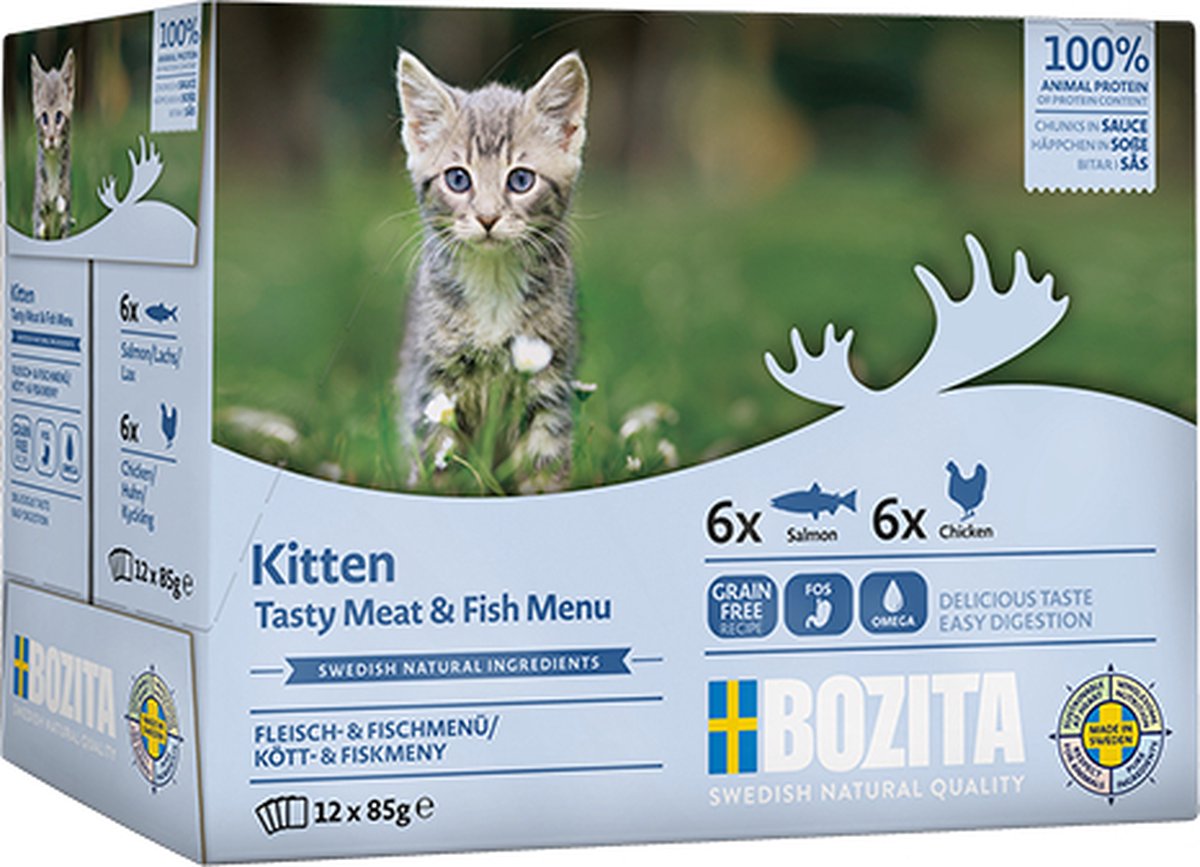 Bozita Kat PB MP HiS Kitten 12x85g - Zalm + Vlees