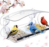 Dutchers® Vogelhuisje voor op het raam - Verbeterde 2025 versie - Transparant - Doorzichtig - Vogelhuis met Zuignappen - Vogel huisje - Bird Feeder Transparant Window - Voederhuis - Raam Bevestiging - Voederplek - Vogelvoeding - Inclusief Zuignappen