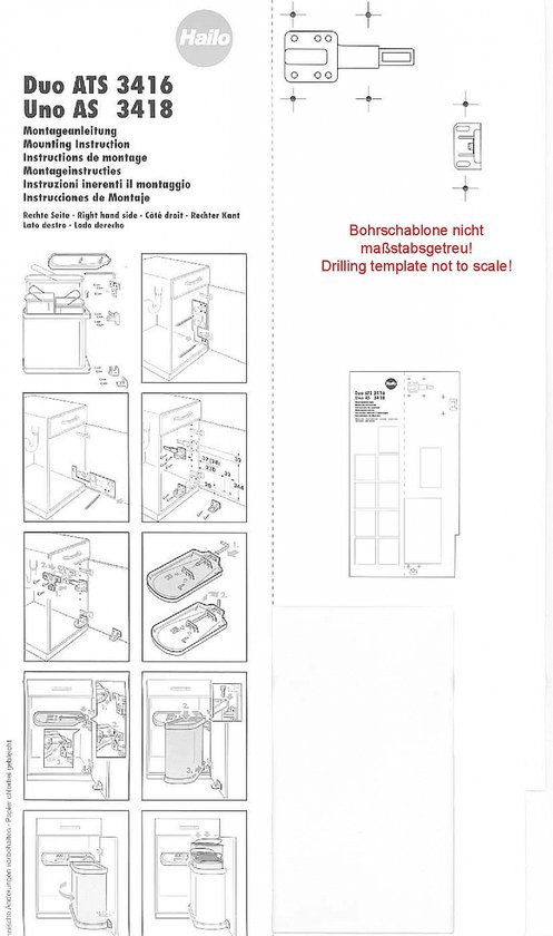 Hailo Duo Automatic Inbouw Prullenbak - 16 l - RVS - Wit