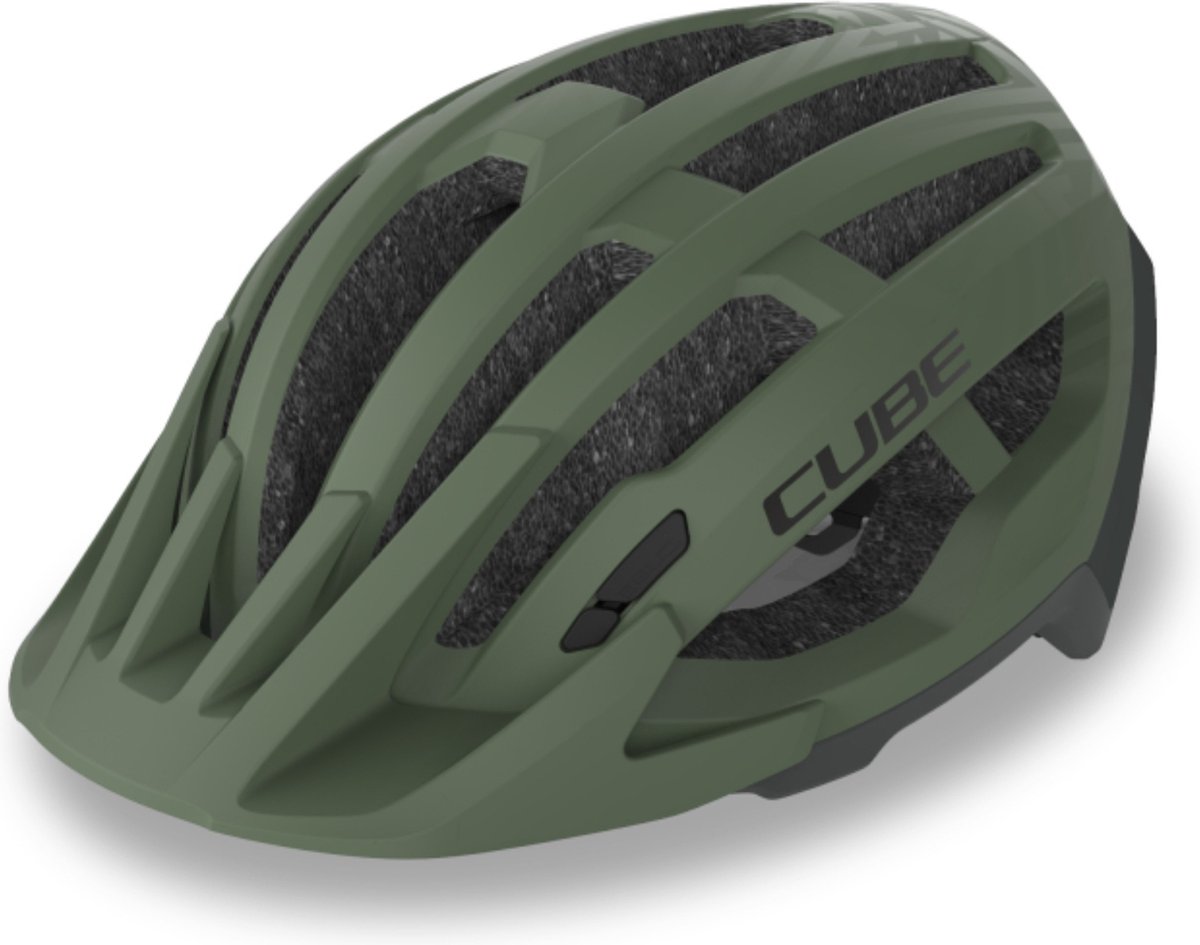 CUBE Fietshelm Offpath - 52-57 cm - Mountainbikehelm - 19 Ventilatiegaten - SNAP 360 fit-systeem - MTB - Verstelbaar - EPS Double In-Mould - M - Groen