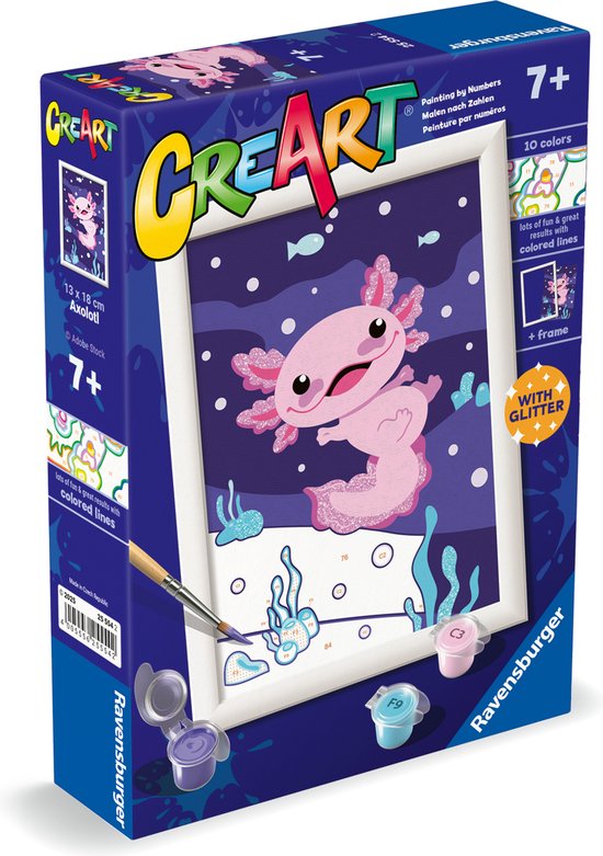 Ravensburger - CreArt - Axolotl - Peinture par numéros pour Enfants