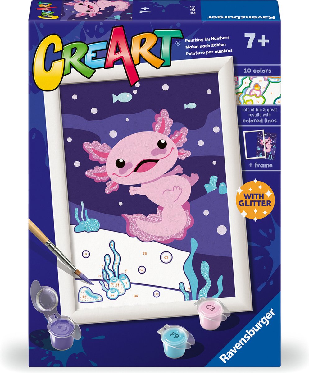 Ravensburger - CreArt - Axolotl - Schilderen op Nummer voor Kinderen — afbeelding 9