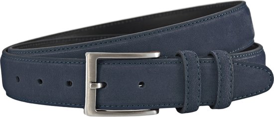 Riem homme en cuir suédé Landley - Riem de pantalon en Pantalon - Ceinture de pantalon homme - Blauw - Longueur totale 130 cm / Taille de ceinture 115