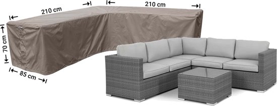 Raffles Covers beschermhoes loungeset / hoekbank (L-vorm) - 210 x 210 H: 85 cm - RHS210 - Hoes voor hoekbank met gelijke zijden - Beide zijden zijn even lang