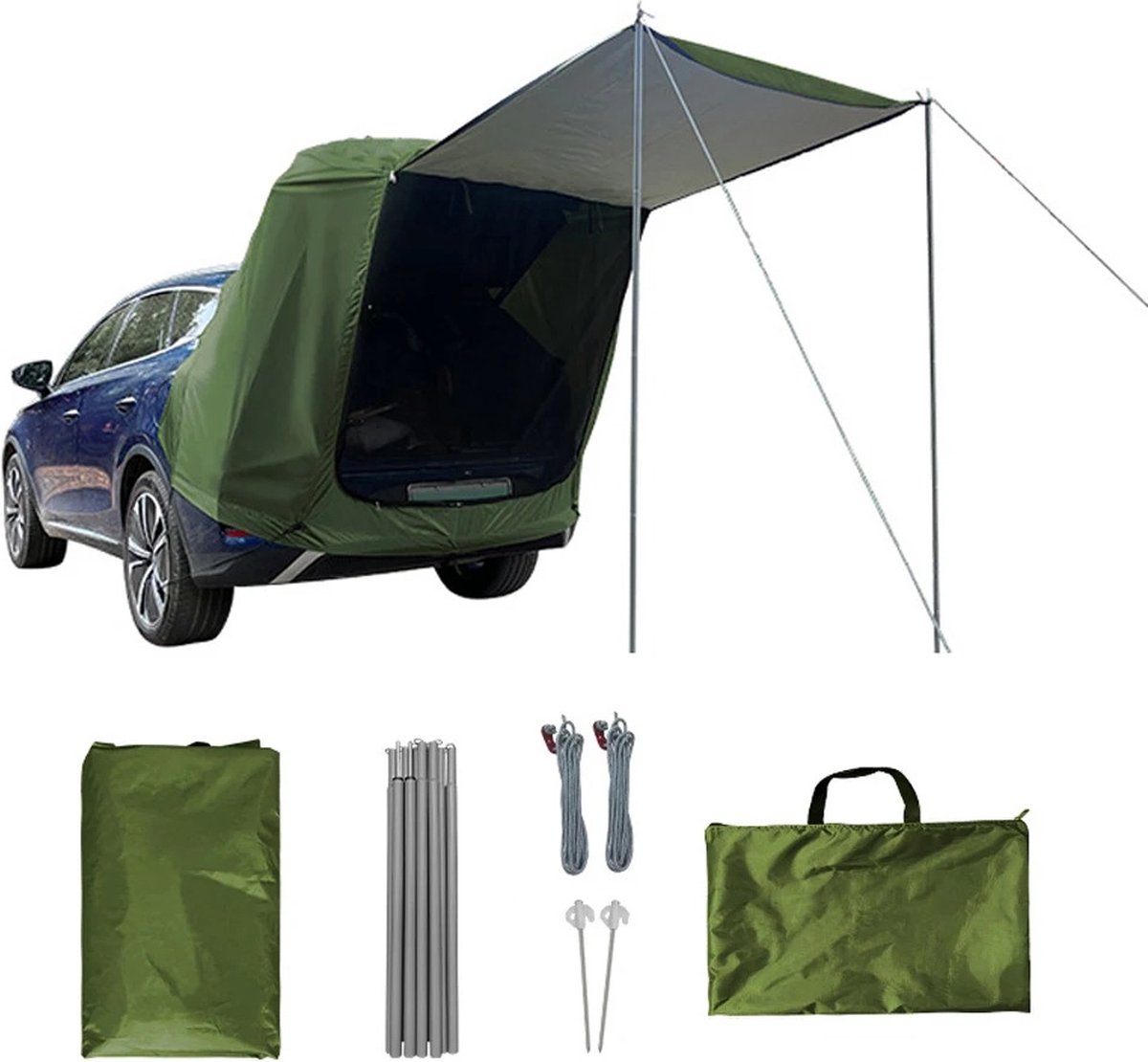 Rustive Kampeertent - Auto Achtertent - Outdoortent - Regenbestendig - Zonneschijnwerend - Camping Autotent - Tent voor Auto