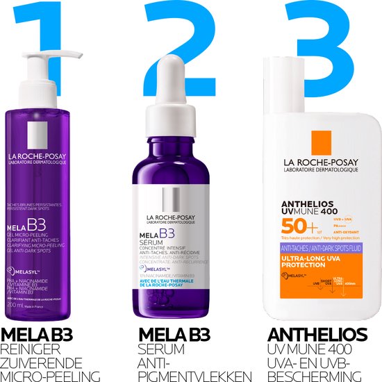 La Roche-Posay Anthelios UVMUNE 400 Anti-Pigmentvlekken Onzichtbare Zonnebrand Fluïde SPF50+ - Zeer Hoge Bescherming - Voor een gevoelige Huid - 50ml