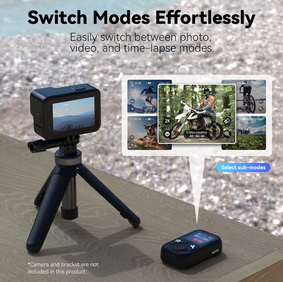 AFAITH Intelligente Afstandsbediening voor GoPro Hero 13/12/11/10/9/8/Max Black, Accessoire Wireless Remote Control WiFi Controller Draadloze Bluetooth voor GoPro Hero 13/12/11/10/9/8/MAX