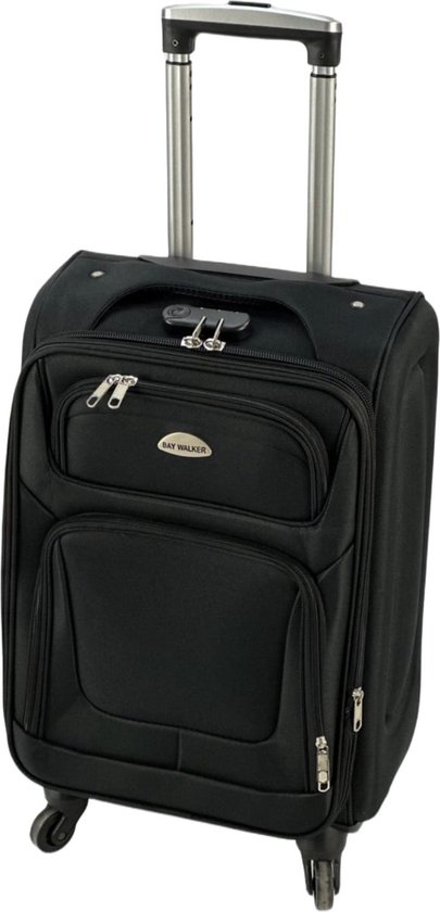 AATravel S Reiskoffer - Trolley - Handbagage - Voorvakken - 57 cm - 42 Liter - Zwart