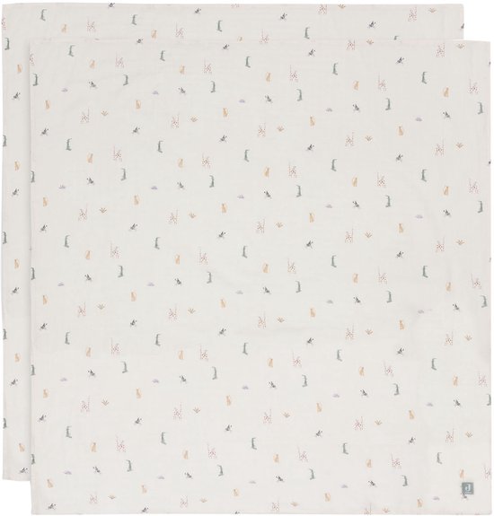 Jollein - Hydrofiele Doek Large 115x115cm - Inbakerdoek - Zacht Katoen - 2 Stuks - Jungle Jambo van Jollein — afbeelding 3