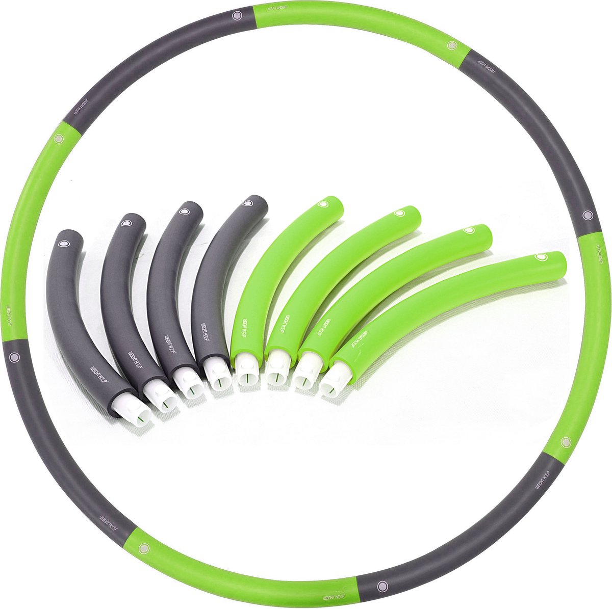 Weight hoop New Style - Fitness Hoelahoep - 1.4 kg - Ø 100 cm - Groen/Grijs