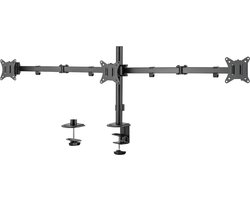 Monitorarm 3 schermen - Muurbeugel - Triple Beeldschermarm Voor 15 tot 27 inch - Muurbeugel Monitor - Monitorbeugels - Monitorbeugel 3 schermen