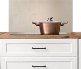 Crédence de Cuisinière en Aluminium 90x45 cm - Japandi - Beige - Moderne - Écran Pare-éclaboussures pour Plaque de Cuisson - Protection Murale