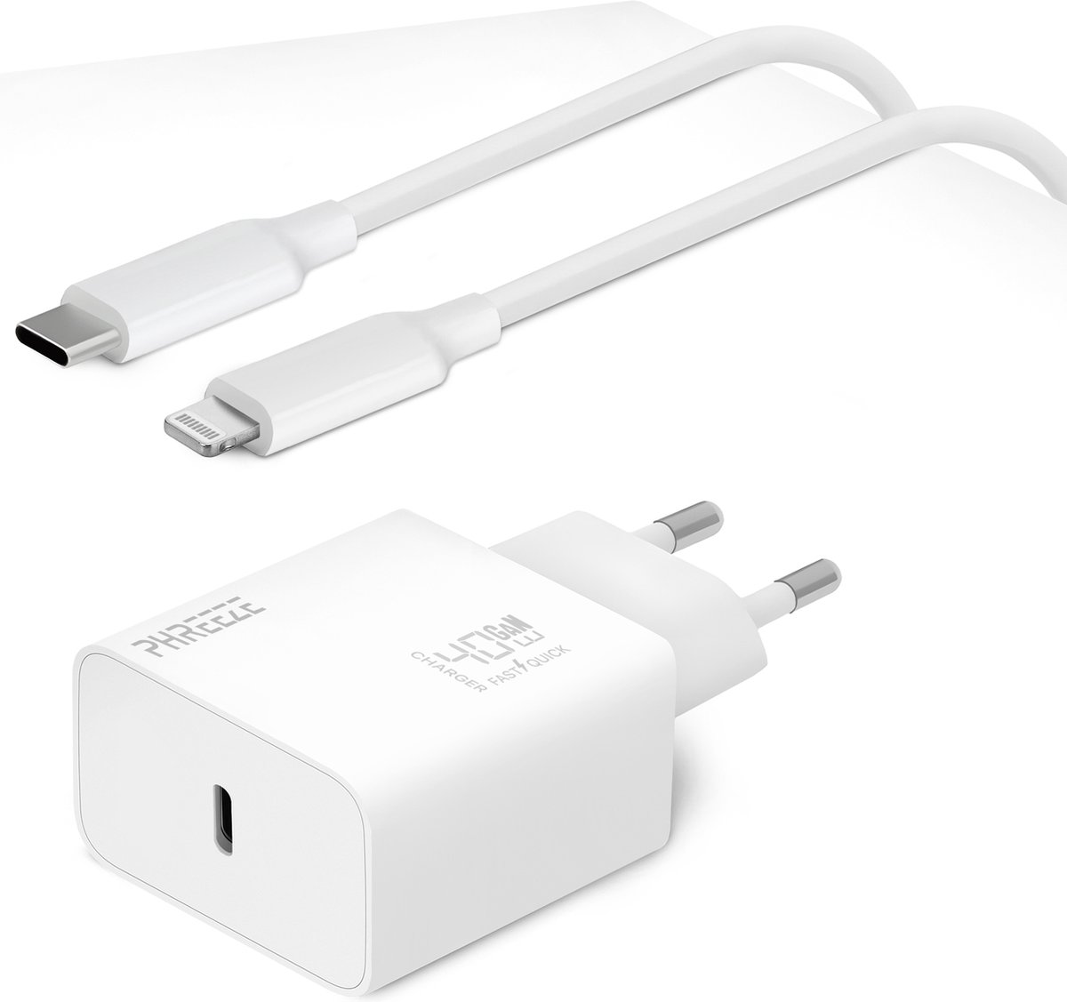 Snellader geschikt voor Apple iPhone Oplader - USB-C naar Lightning Kabel - 40W - 1 Meter